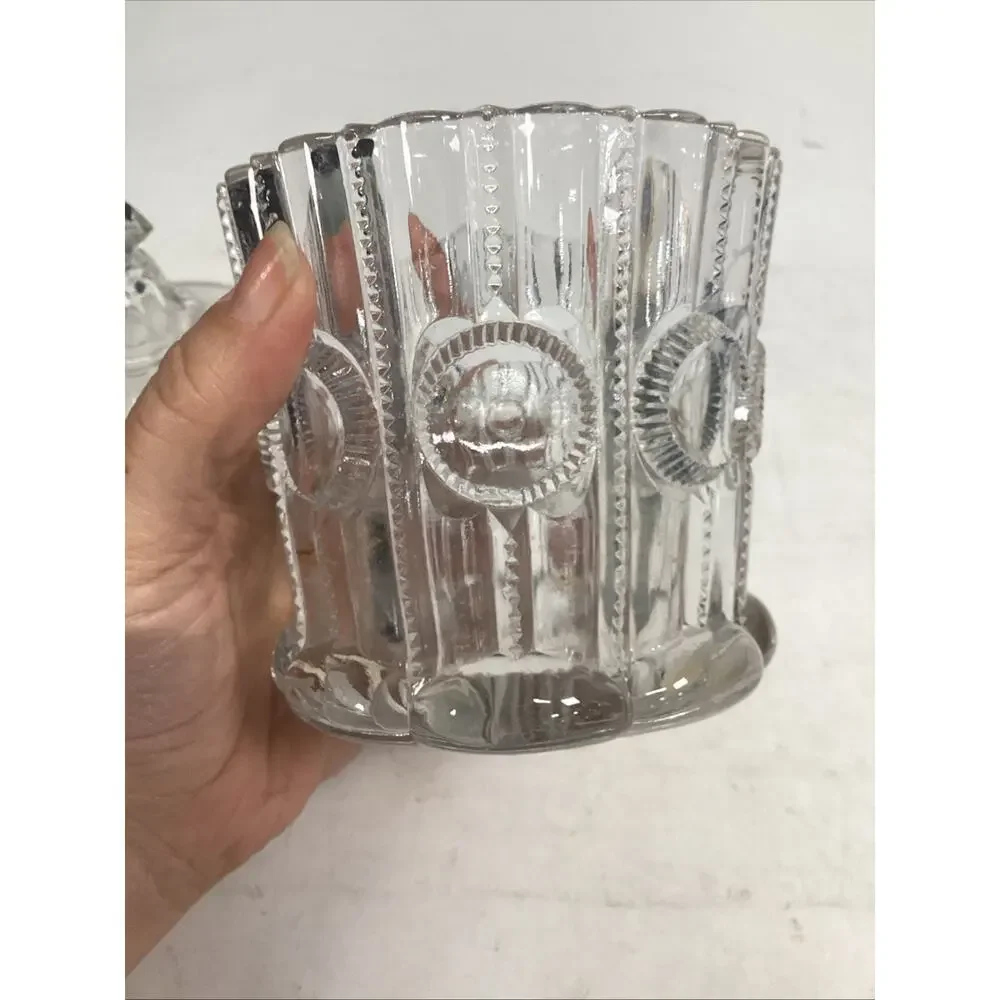 Vintage EAPG Pressed Glass Sugar Bowl With Lid Or Lidded Candy Dish